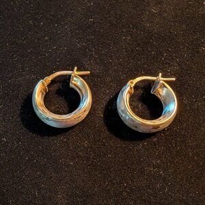 Sterling Silver Small Hoop Earrings Italy